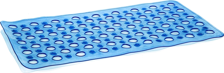 Neslīdošs vannas paklājiņš Circle 68 × 37 cm, caurspīdīgi zils
