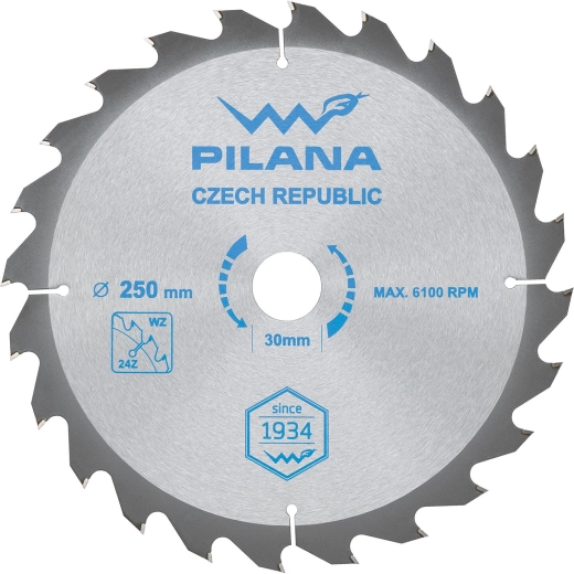 Zāģa ripdisks PILANA 250 mm, 24 zobi, WZ, SK