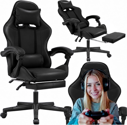 Gaming Office Swivel Chair with Footrest, up to 150 kg
