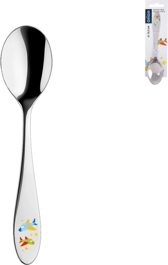 Children’s stainless steel spoon with airplane motif, 1 pc