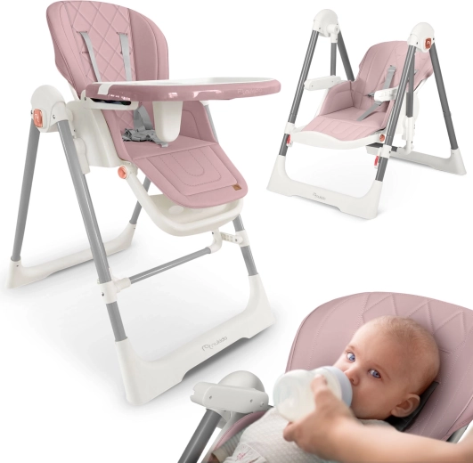Ēdināšanas krēsliņš 3in1 Nukido Elite rozā