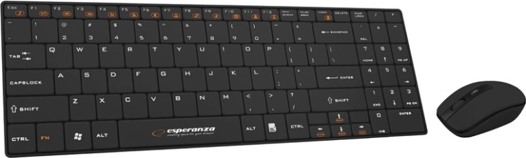 Esperanza Liberty Wireless Keyboard and Mouse, Black