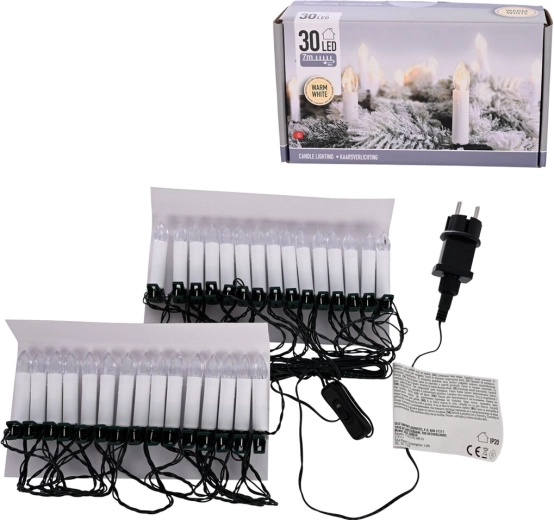 LED gaismas virtene “sveces” UH, 30 LED, 4 m, dzeltena gaisma