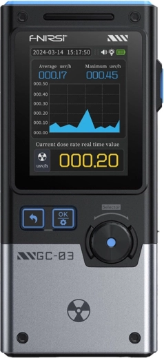 Daudzfunkcionāls jonizējošā starojuma detektors FNIRSI GC-03 BK