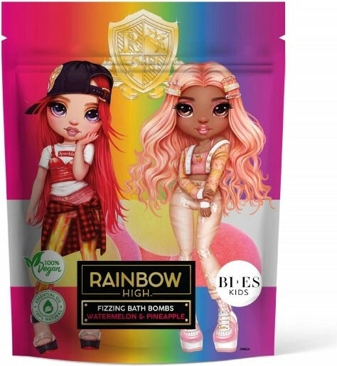 Vannas burbuļbumbas Rainbow High ar arbūza un ananāsa aromātu 6×55 g