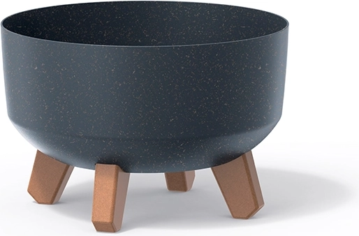 Puķu pods Gracia Low Eco Wood 23,5 cm – antracīts
