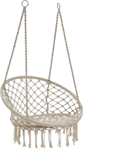 Beige hanging chair "stork nest"