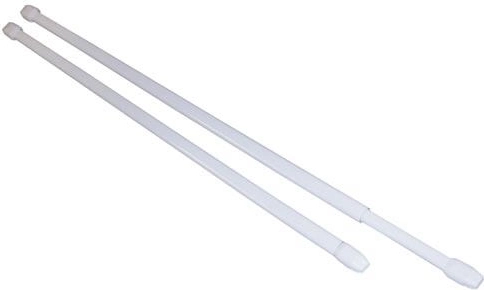 Telescopic café curtain rod 40–70 cm, metal, white (2 pcs)
