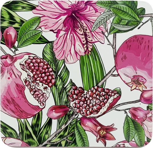 4 paliktņu komplekts “Hibiskus” 10 × 10 cm dāvanu kastītē