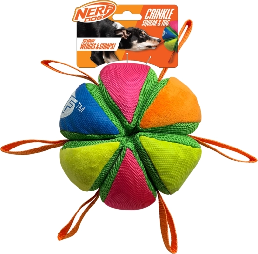 Nerf Dog pīkstoša un čaukstoša bumbiņa ar cilpām 15 cm