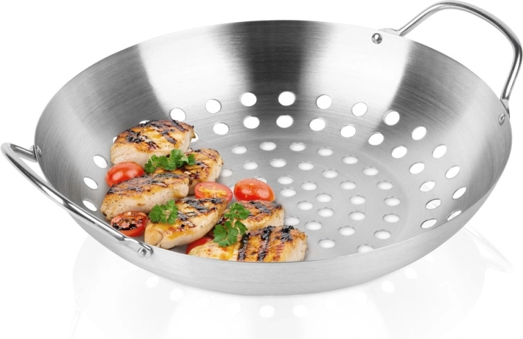 Vilde perforēts nerūsējošā tērauda grilēšanas grozs 28 cm