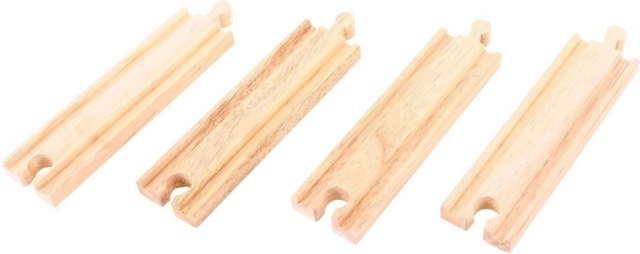 Bigjigs Rail vidēja garuma koka taisnās sliedes 16 cm