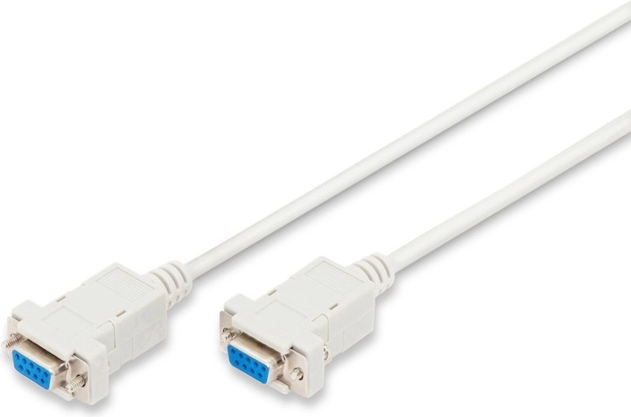 Null-modem kabelis RS232 D-Sub 9 (māte–māte) 1,8 m pelēks