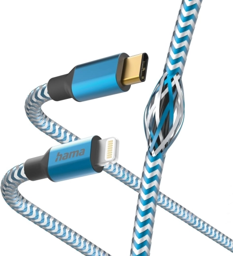 Hama Reflected uzlādes un datu kabelis USB‑C – Lightning 1,5 m, zils