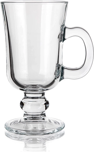Glāzes īru kafijai ar kājiņu un osi, 280 ml, komplekts 2 gab.