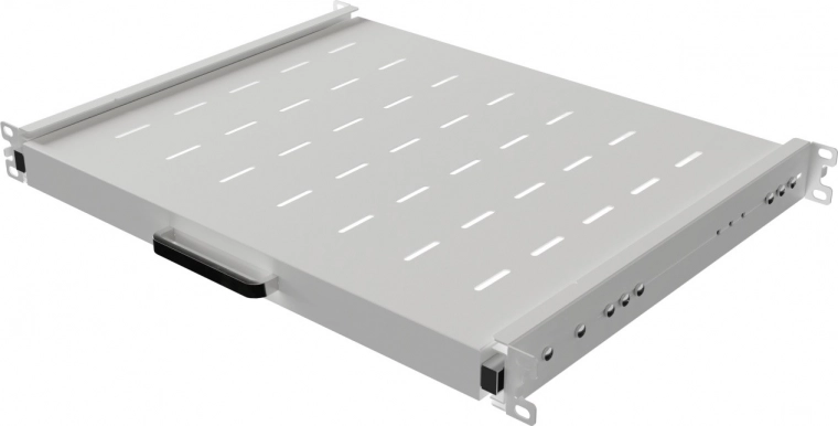 Sliding shelf for 19" rack 1U, 350 mm, gray