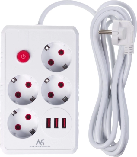 4 kontaktligzdas + 3× USB vienuviet