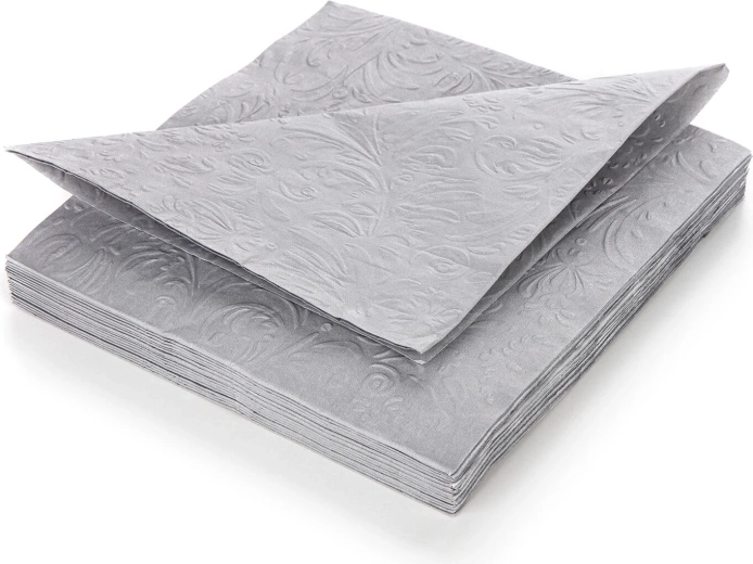 Paper napkins 33 × 33 cm, grey, 3-ply, embossed, 20 pcs