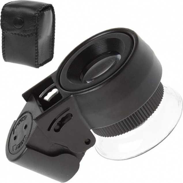 Pocket Jewelry Magnifier 45x with LED and UV Lighting