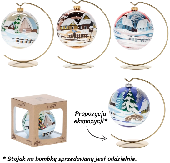 Christmas bauble with decoration 120 mm - 1 piece