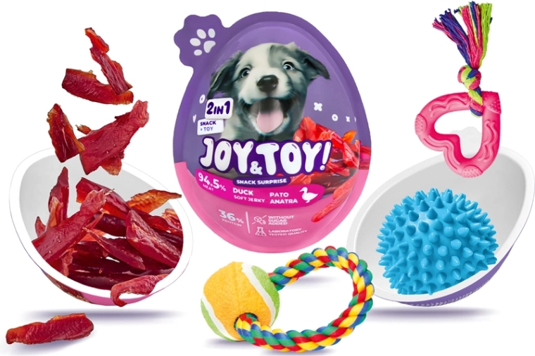 Joy&toy! Ola suņiem ar pārsteigumu – mīksts pīles jerky