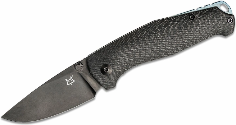 Kabatas nazis FOX Knives TUR, oglekļa šķiedra, melns – 7,6 cm