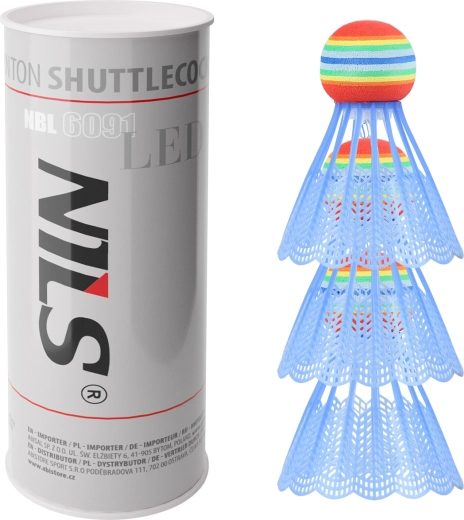 Badmintona volāni ar LED NILS NBL6091, 3 gab.