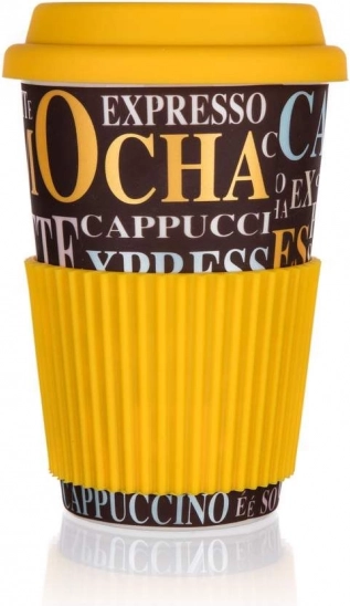 Keramikas krūze ar silikona vāciņu Go, 400 ml, Coffee