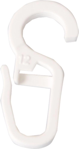 Large Plastic Curtain Hooks, White (10 pcs)