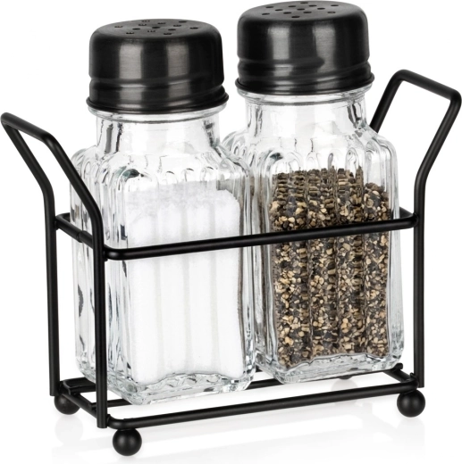 Vilde salt and pepper shakers with stand, 3-piece set