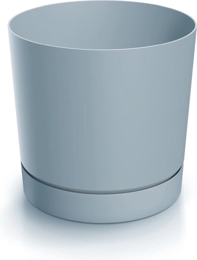 Flowerpot with Saucer TUBO P 17.8 cm light gray