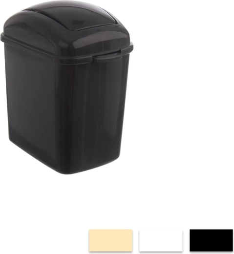 Mini kvadrātveida atkritumu grozs ar šūpojošu vāku 1,17 l (krāsu mikss)