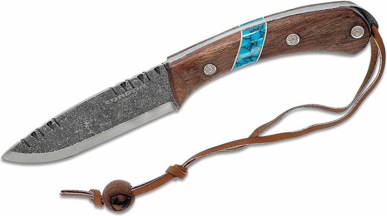 Medību nazis Condor Blue River ar ādas maksti, valriekstkoks un tirkīzs, 11 cm