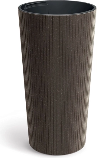 Puķupods Lamia Slim Eco Wood 30 cm, kafijas krāsa