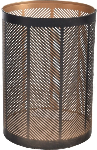 Line metal candle holder black and gold