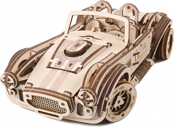 Ugears 3D koka mehāniskais puzles konstruktors driftējošā sacīkšu automašīna Cobra