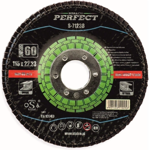 Lamelu slīpripas 125 × 22,23 mm, graudainība 80, cirkonija STALCO