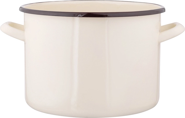 Silesia enamel pot 3.3 l, 18 cm, cream
