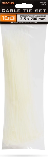 Transparent Cable Ties 200 × 2.5 mm, 100 pcs