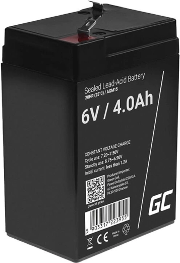 Maintenance-Free Battery Green Cell AGM 6V/4Ah
