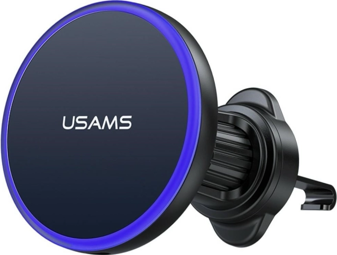 USAMS magnētiskais auto turētājs ventilācijas restēm ar bezvadu uzlādi