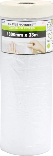 Interjera maskēšanas lente ar pārklājošu plēvi 180 cm × 33 m