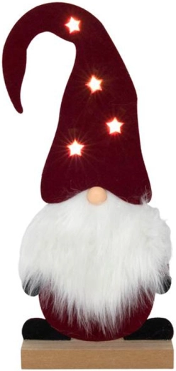 Felt gnome figurine with LED lights 35 cm
