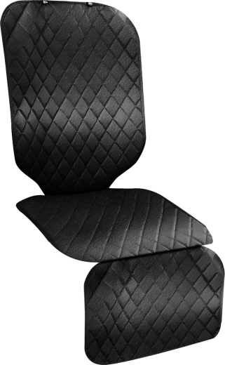 Leather protective mat under a child car seat with ISOFIX support