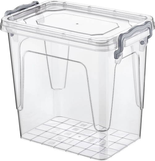 Taisnstūra plastmasas pārtikas trauks 1,45 l ar vāku