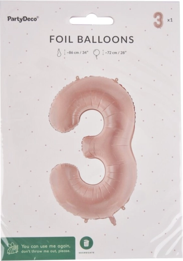 Folijas balons cipars 3 bēšs 72 cm