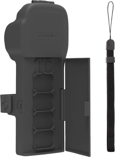 Aizsargapvalks Sunnylife ar siksnu un kakla aukliņu DJI Osmo Pocket 3 – pelēks