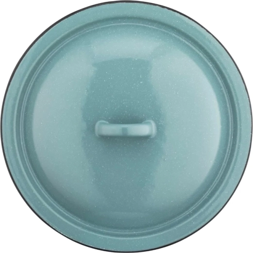 Enamel Lid 14 cm – Sage Green Speckled