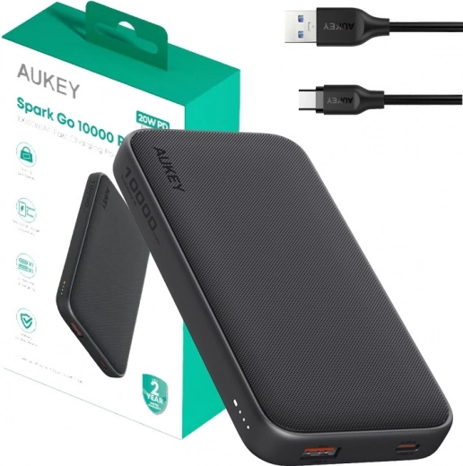 Powerbanka Aukey Spark Go 10000mAh ar USB-C