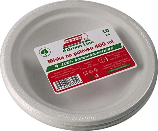 Sugarcane Soup Bowl 400 ml, Disposable (10 pcs)